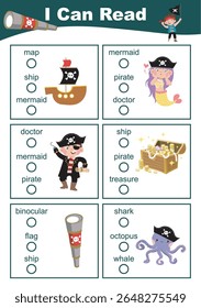 I can read worksheet. Worksheet for kid. Matching picture with correct words. Printable activity page for kids. Educational printable worksheet