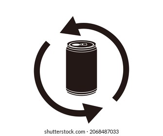 Can recycling mark. Aluminum can. Vector illustration.