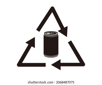 Puede reciclar la marca. lata de aluminio. Ilustración vectorial.