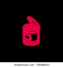 Can red glowing neon ui ux icon. Glowing sign logo vector