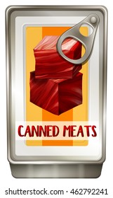 Can of red meat illustration