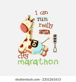 I can run really fast city marathon typography slogan for t shirt printing, tee graphic design.  