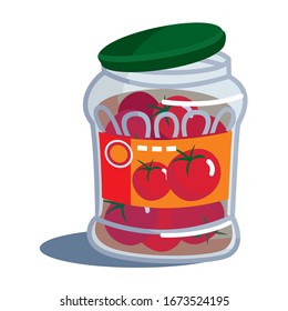lata de tomates salados, dibujo vectorial simple