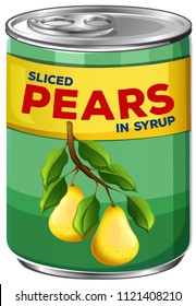 A Can of Sliced Pears in Syrup illustration