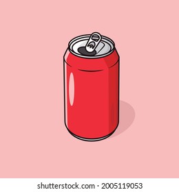 Can of soda drink red color pink background