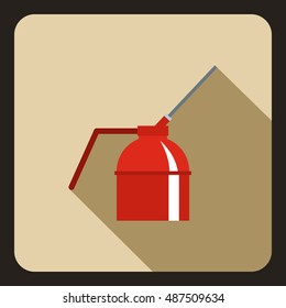 Can of spray paint icon in flat style on a beige background vector illustration