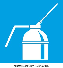 Can of spray paint icon white isolated on blue background vector illustration