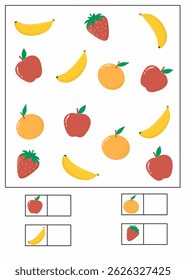 I can spy worksheet for kids, how many printable for kindergarten, i can spy worksheet with fruits on theme