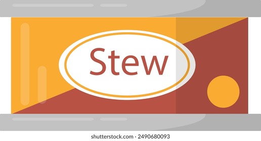 Can With Stew Vector Illustration