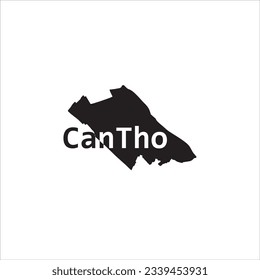 Can Tho map and black lettering design on white background