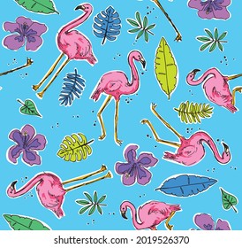 I can totally smell the suntan lotion when I look at this colorful flamingo motif. This tropical themed vector pattern repeats seamlessly (and it makes me crave a pina colada). 