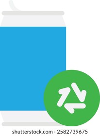 Can Trash Drink Icon Vector Flat Illustration