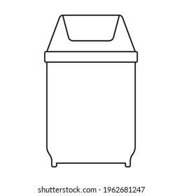 Can trash vector outline icon. Vector illustration can trash on white background. Isolated outline illustration icon of garbage basket.