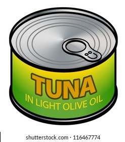 A can of tuna on light olive oil.