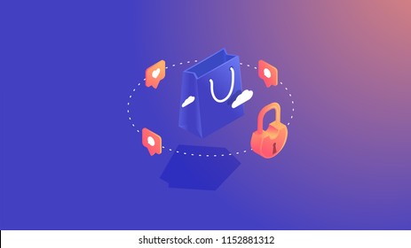 Can use for web banner, infographics, hero images. Flat isometric vector illustration isolated on colorful and white background.