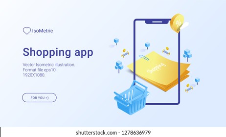 Can use for web banner, infographics, hero images. Flat isometric vector illustration isolated on colorful and white background.