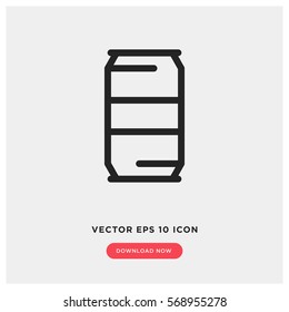 Can vector icon, soda drink symbol. Modern, simple flat vector illustration for web site or mobile app