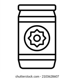 Puede Icono De Esquema Del Vector Aislado En Fondo Blanco
