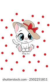 Can we talk about how cute this white cat is in her red bow and hat combo? 😻🎀 #FashionistaCat #Meowdel