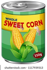 A Can of Whole Sweet Corn illustration