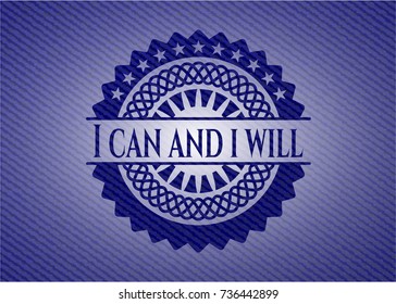 I can and i will emblem with jean texture