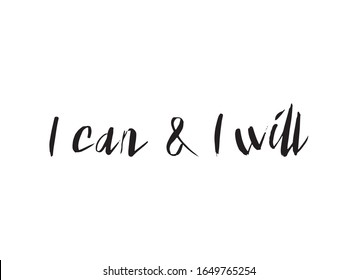 Can Will Inspirational Motivational Quotes Hand Stock Vector (Royalty ...