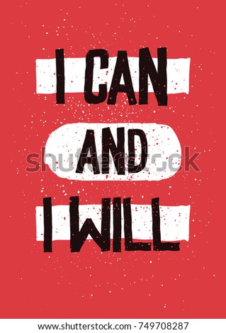 Can Will Inspirational Motivational Quotes Hand Stock Vector (Royalty
