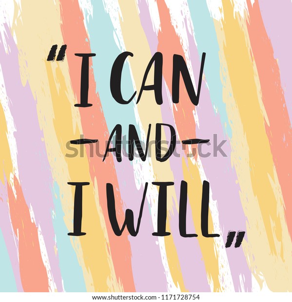 Can Will Motivation Poster Lettering Abstract Stock Vector (Royalty ...