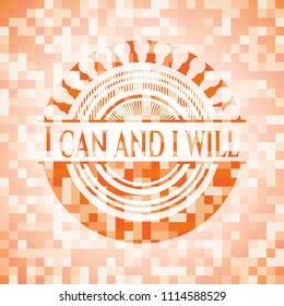 I can and i will orange mosaic emblem