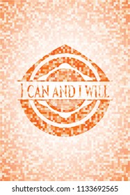 I can and i will orange mosaic emblem