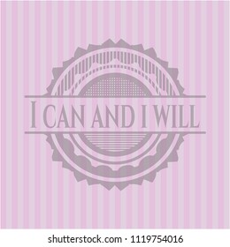 I can and i will pink emblem. Retro