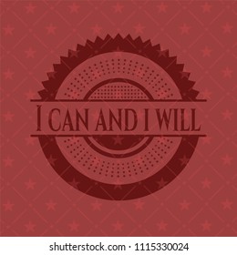 I can and i will retro style red emblem