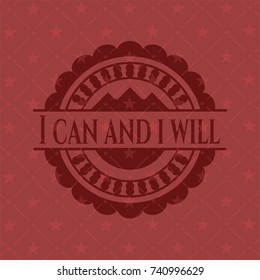 I can and i will retro style red emblem