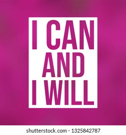 i can and i will. successful quote with modern background vector illustration