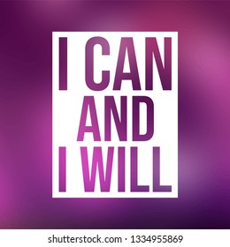 i can and i will. successful quote with modern background vector illustration