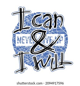 I can I will typography graphic design in vector illustration.tshirt,print and other uses