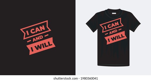 Puedo y voy a hacer diseño de camisetas de tipografía. Famosas citas del diseño de camisetas.