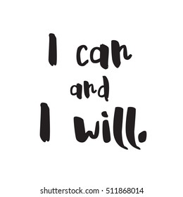 I can and i will vector Lettering, Typographic Quote Concept