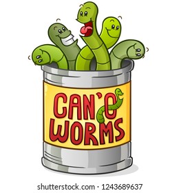 Can of Worms Cartoon Character