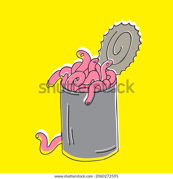 Can Worms Proverb Metaphoric Idiom Concept Stock Vector (Royalty Free