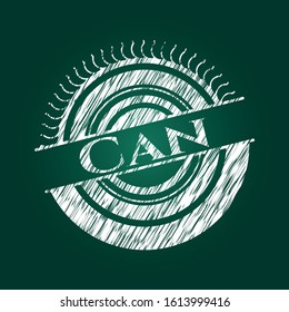Can written on a blackboard. Vector Illustration. Detailed.