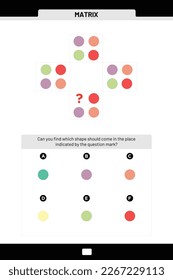 Can you find which shape should come in the place
indicated by the question mark?