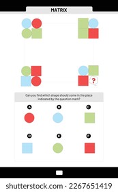 Can you find which shape should come in the place
indicated by the question mark?