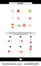 Can you find which shape should come in the place
indicated by the question mark?