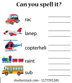 Can you spell it transport illustration