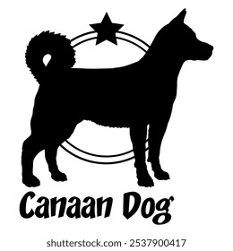 Canaan perro silueta, perro, razas de perro, logotipo, Vector, silueta, diseño del logotipo, animal, ilustración, icono, signo, diseño, negro, símbolo, mascota