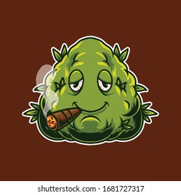 canabis bud smoking vector illustration