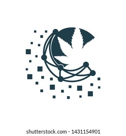 Canabis Digital initials Lettering c logo creative design