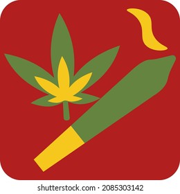 Canabis joint, illustration, vector, on a white background.