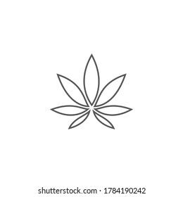 Diseño de ilustración vectorial de icono de hoja de Canabis